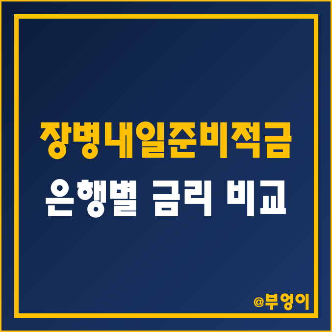 장병내일준비적금 금리 비교 (군적금 은행 이율 및 군인 적금 이자율 순위)