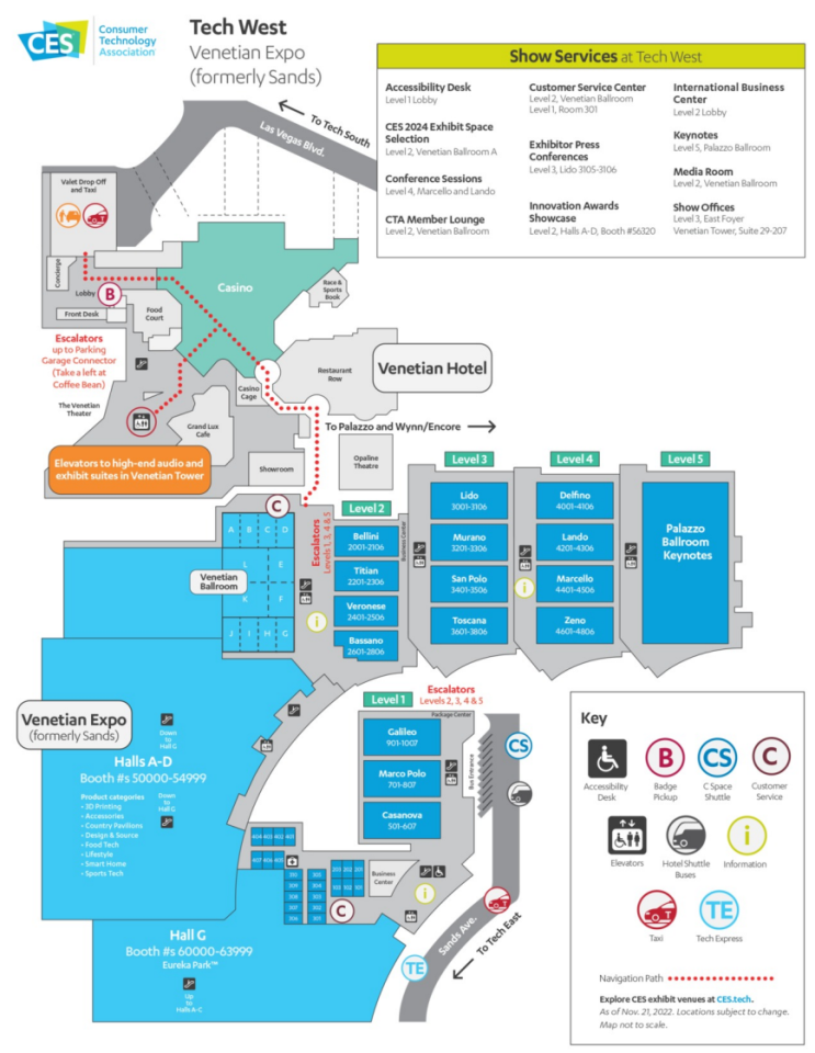 CES 2023 전시장 지도 floor map CES 2023 전시장 지도 floor map