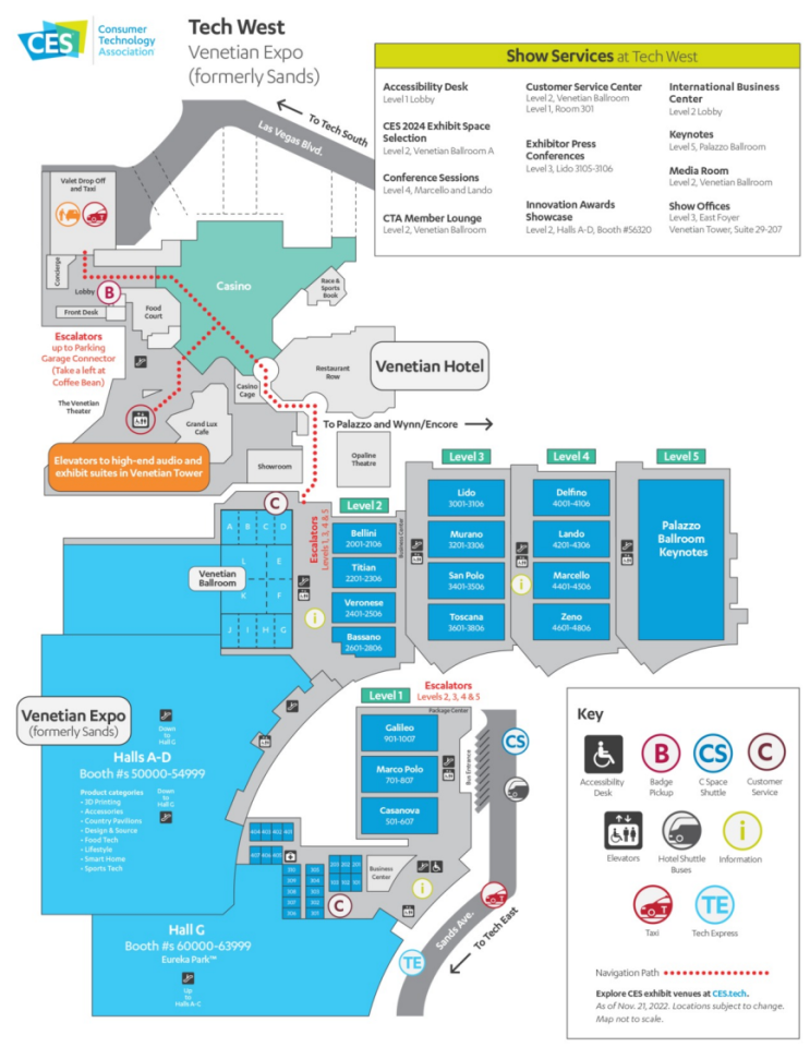 CES 2023 전시장 지도 floor map