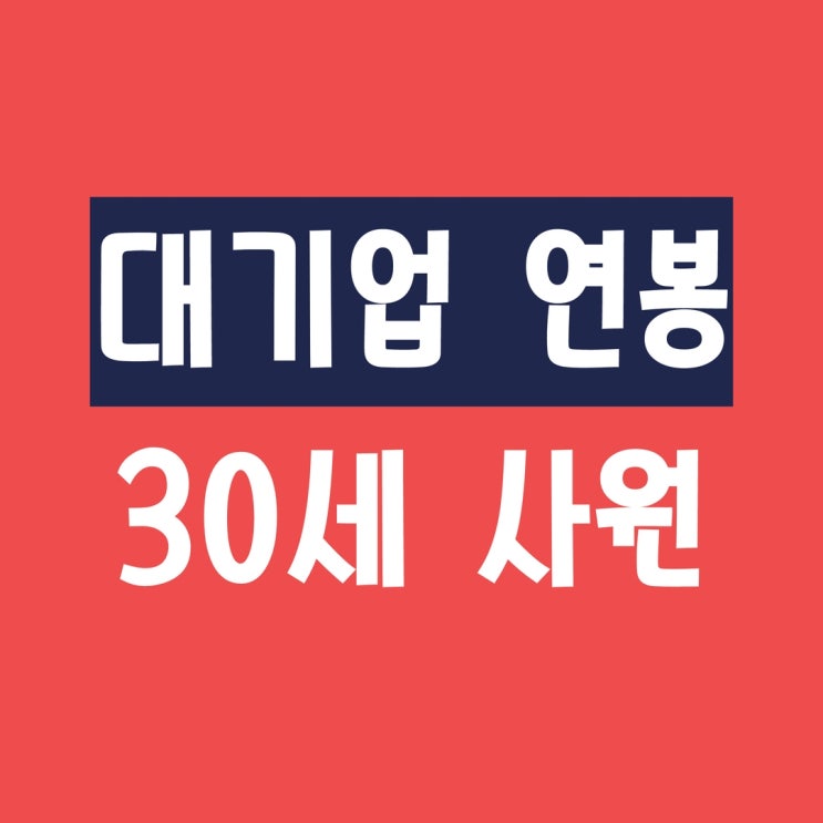대기업 연봉 (30세/ 5년차 사원)