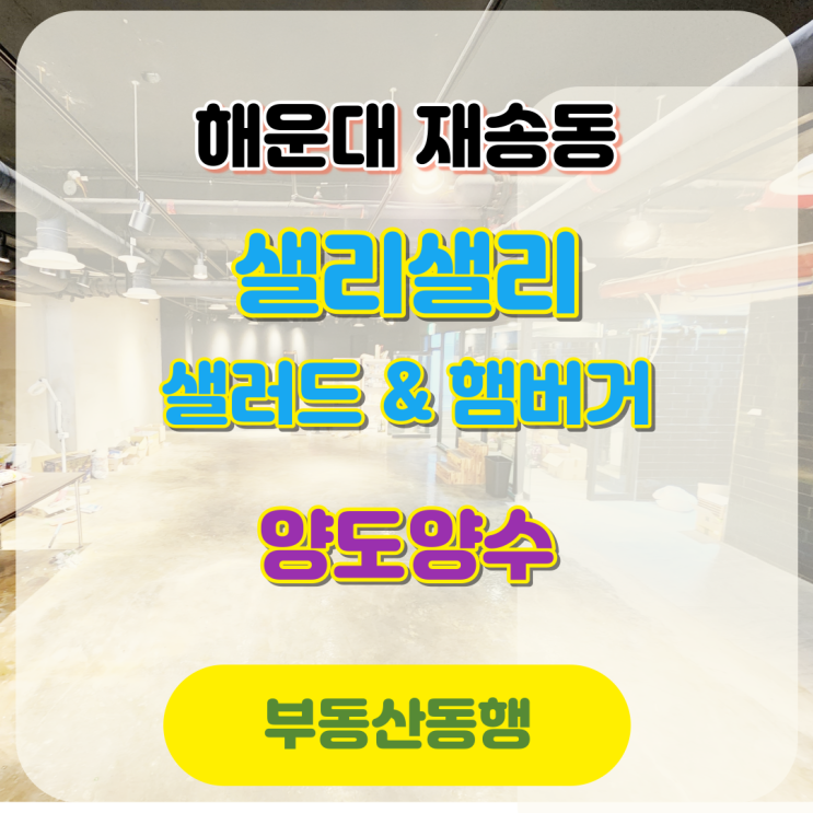  부산상가 / 해운대 재송동 샐리샐리 매장 양도양수, 합리적인 가격의 매물 보고 가세요!