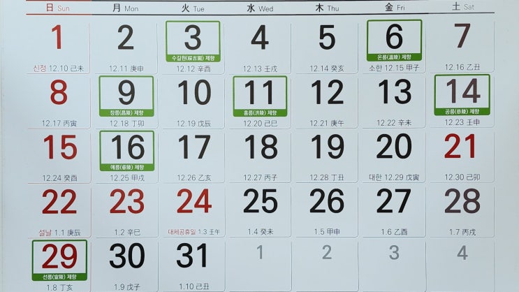  2023년 1월 조선왕릉 제향 안내