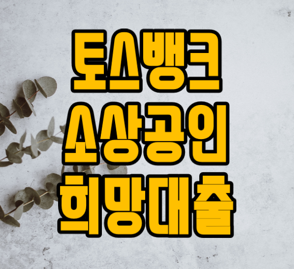  토스뱅크 소상공인 희망대출 대환지원