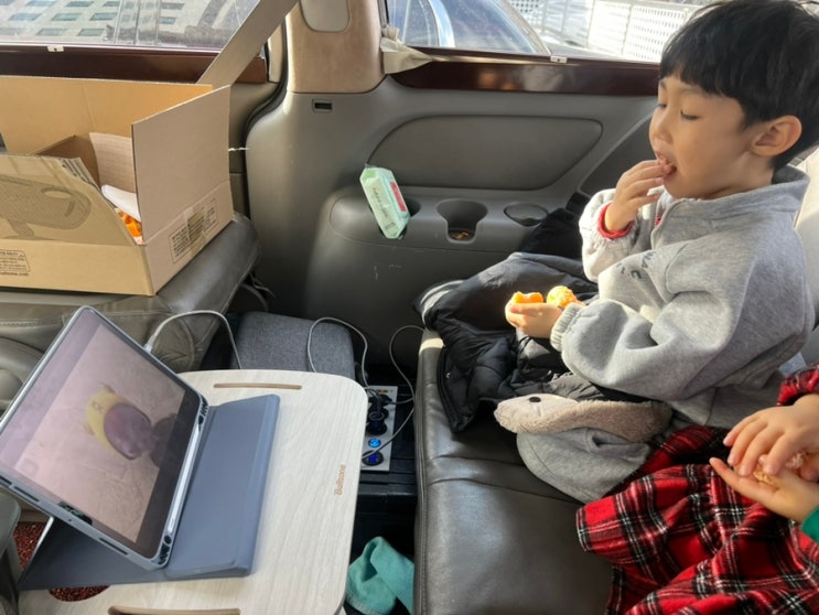  자동차테이블 불스원 차량용 우드테이블 초보캠핑 차박 필수템