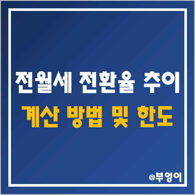 전국 전월세 전환율 및 계약 추이, 계산법, 한도 (월세 및 전세 주택임대차보호법)