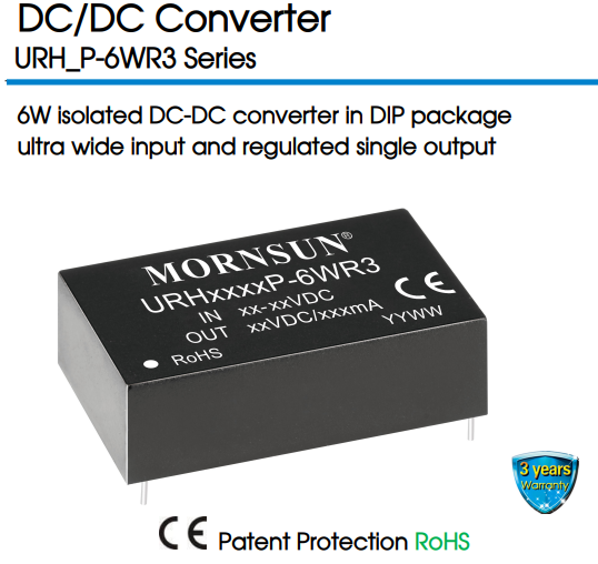  6W isolated DC-DC converter URH_P-6WR3 Series