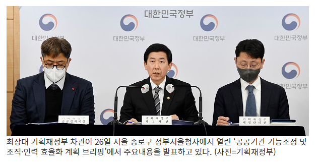 공공기관 정원 1만2000명 구조조정…안전인력은 증원_기획재정부 공공기관 정원 1만2000명 구조조정…안전인력은 증원_기획재정부
