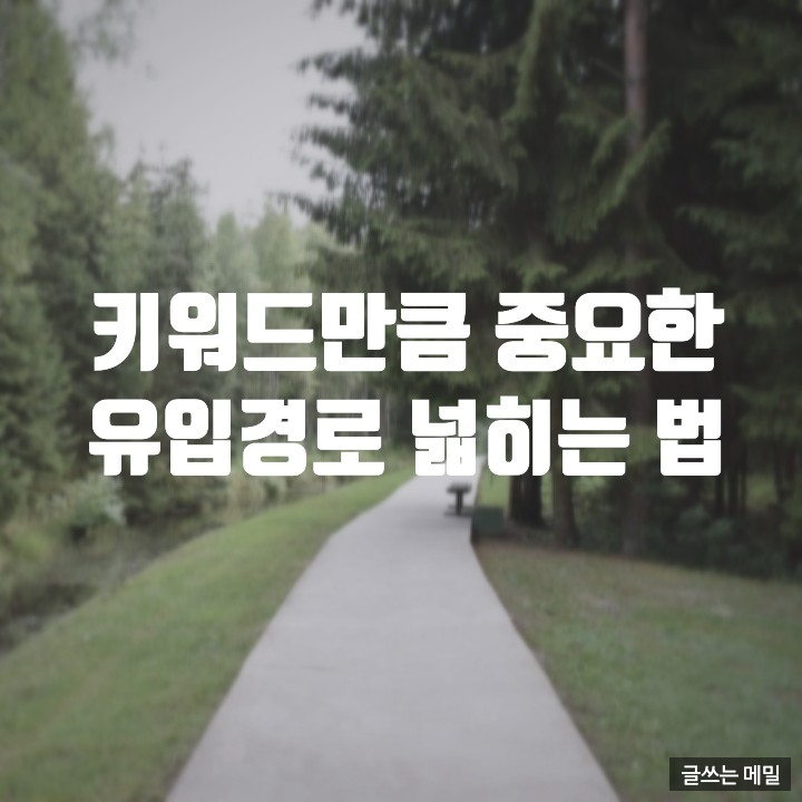  블로그 유입 경로 넓히는 법 황금키워드만큼 중요해요