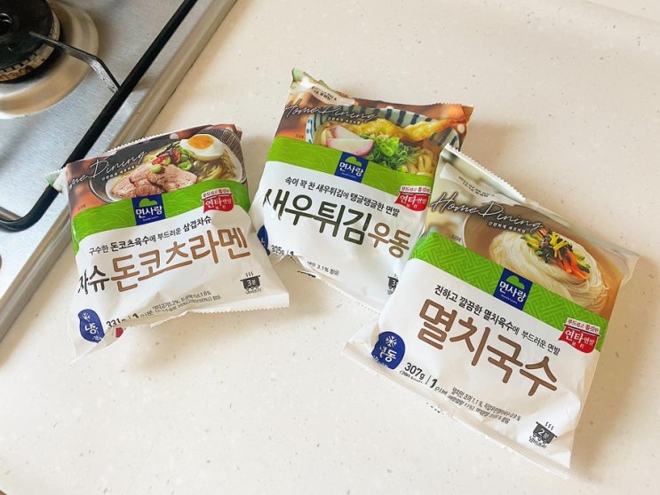  면사랑 가정간편식 냉동팩면 차슈돈코츠라멘/새우튀김우동/멸치국수