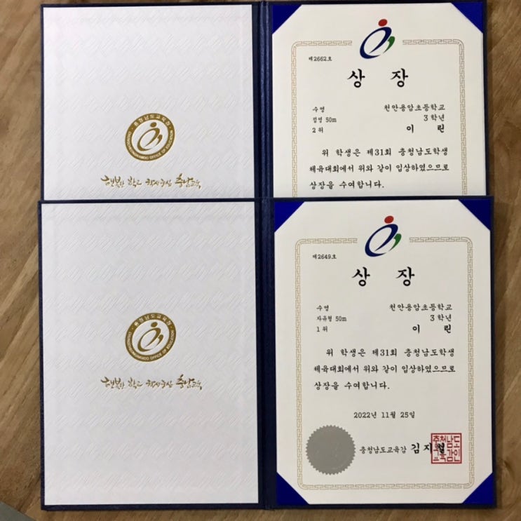 둥이1호의 상장과 격려금 / 슬쌍디아빠 이동섭