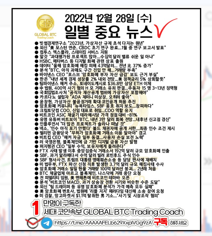  2022년 12월 28일 (수) 일별 중요 뉴스