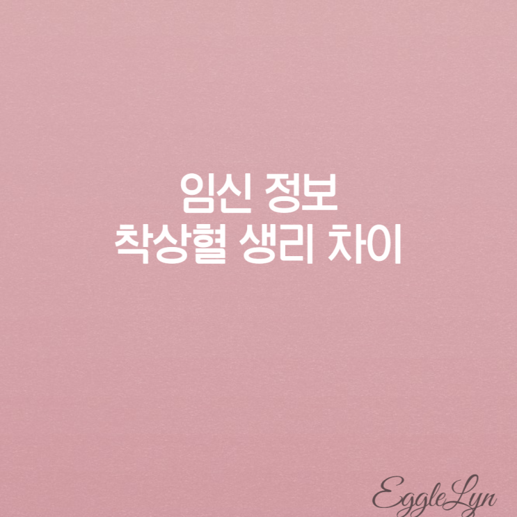  임신 정보 착상혈 생리 차이