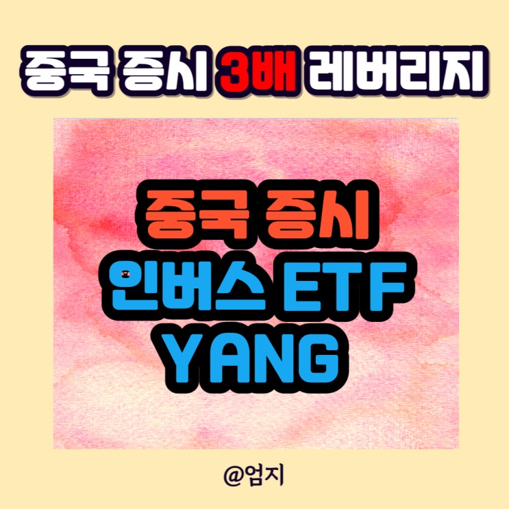  yang 주가 중국증시 인버스 ETF