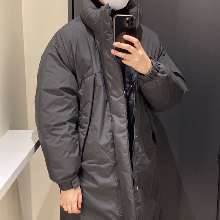 스파오 롱패딩 유니크한 핏이 있어