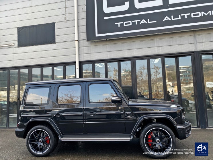 벤츠 G63 AMG G바겐 22인치 블랙 실버 투톤 무광 휠도색