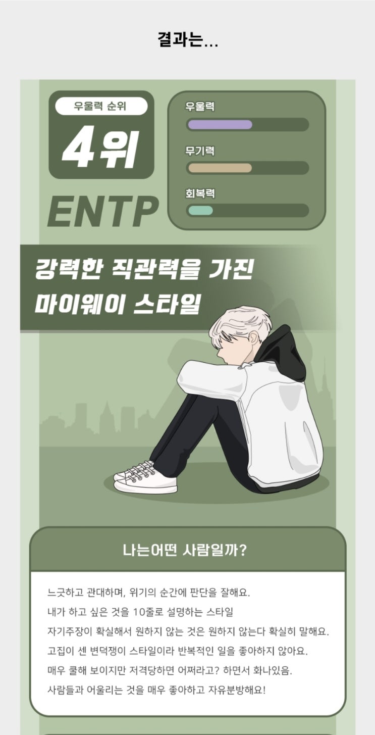  우울증 심리테스트 '우울증BTI'