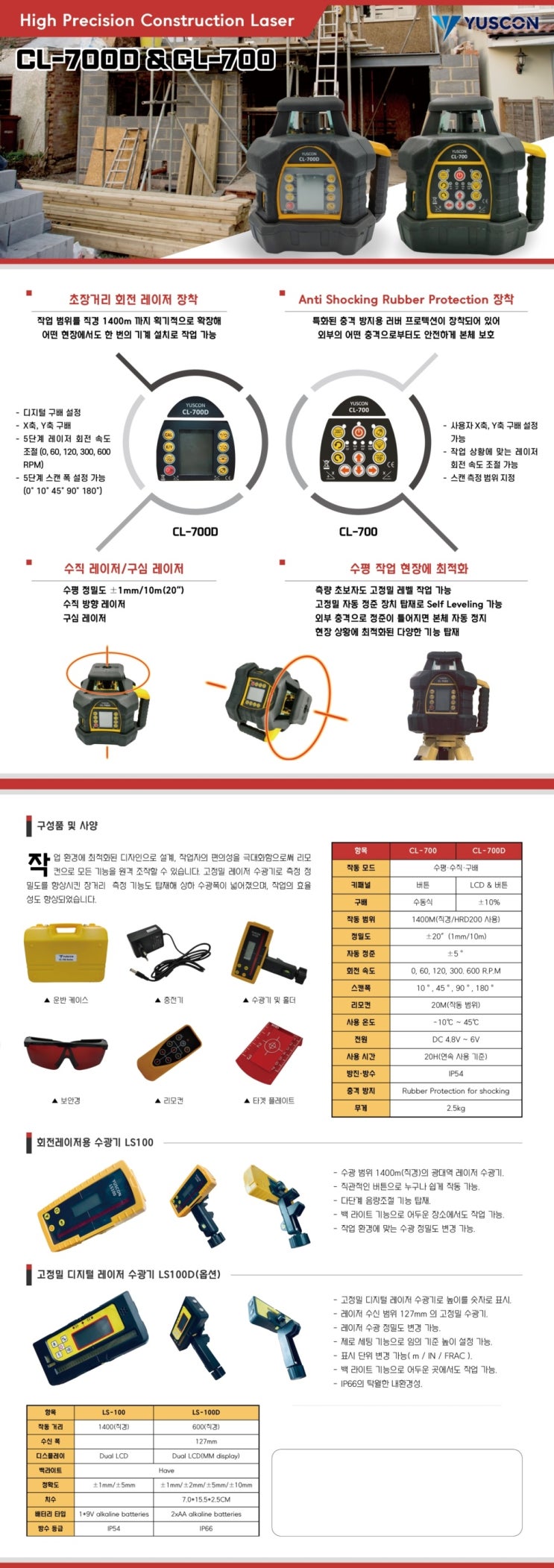  회전레이져  CL700D & CD700