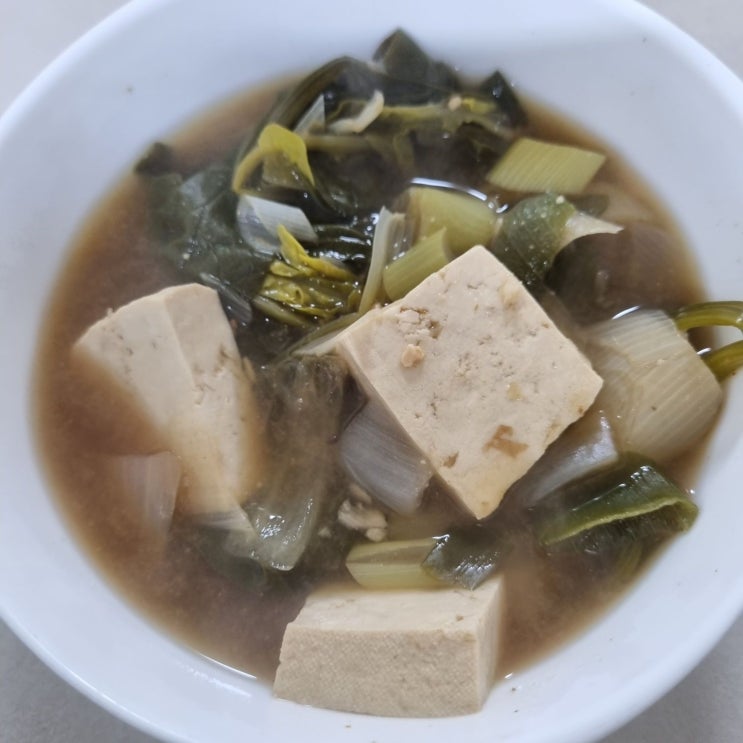  시금치 된장찌개 두부 된장국 만드는 법 레시피