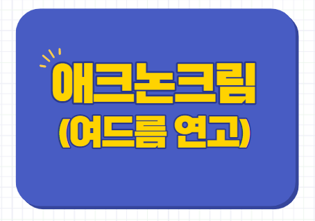  애크논크림 가격 사용법 효과 부작용 내성 후기