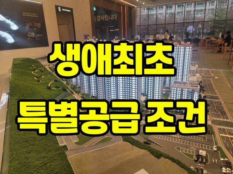  생애최초 특별공급 조건 및 소득 정보