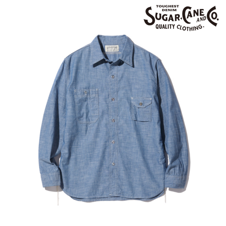 슈가케인 SUGAR CANE 로맨스 긴팔 샴브레이 워크 셔츠 4.3oz SC28994