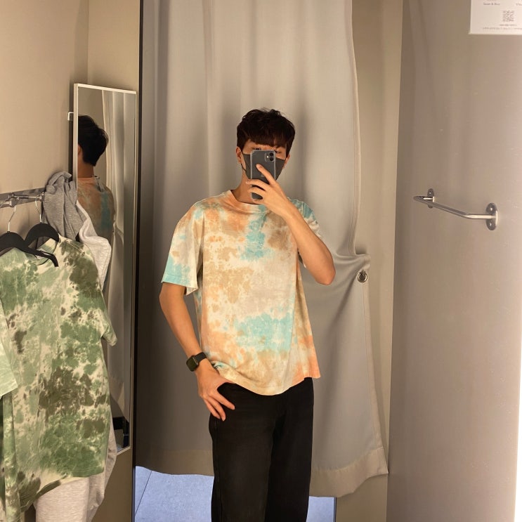 H&M 남자 타이다이 반팔 티셔츠 여름 옷 코디 아이템 추천