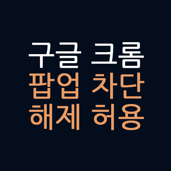 구글 크롬 팝업 차단 해제 설정 방법 부분차단과 허용 방법