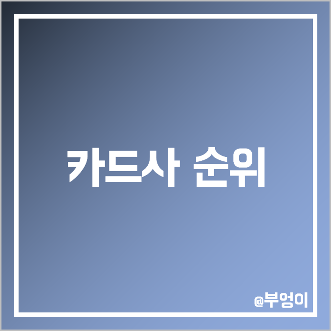 국내 신용 카드사 순위 및 종류 (카드회사 매출액, 당기순이익, 자본금, 자산 등 비교)