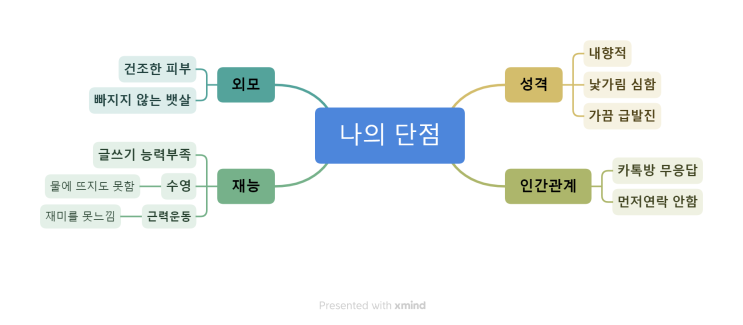  매일마인드맵 따라하기 (나의 단점)