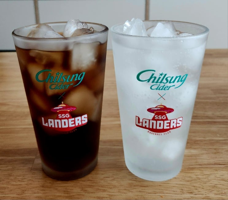  칠성사이다 제로 맛 SSG 랜더스 서포터팩 변온잔 변온컵