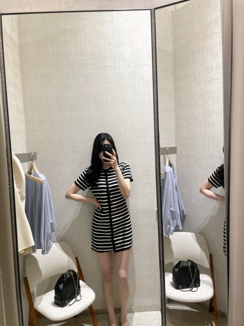 시에 sie 더현대 신상 후기  (보브 벨티트 가디건, 보브 머메이드 스커트, 러플블라우스, 모노 ....