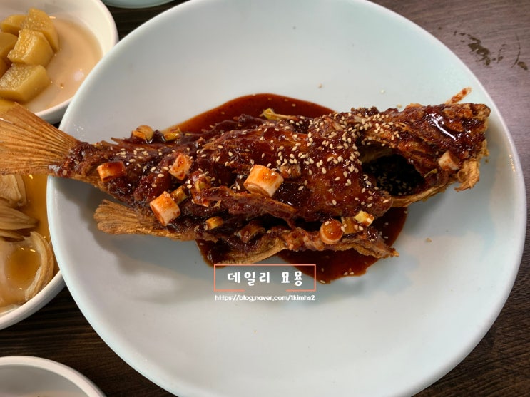  제주도 여행 제주시 가성비 우럭정식(우럭 튀김) 맛집_바당지기 동복점