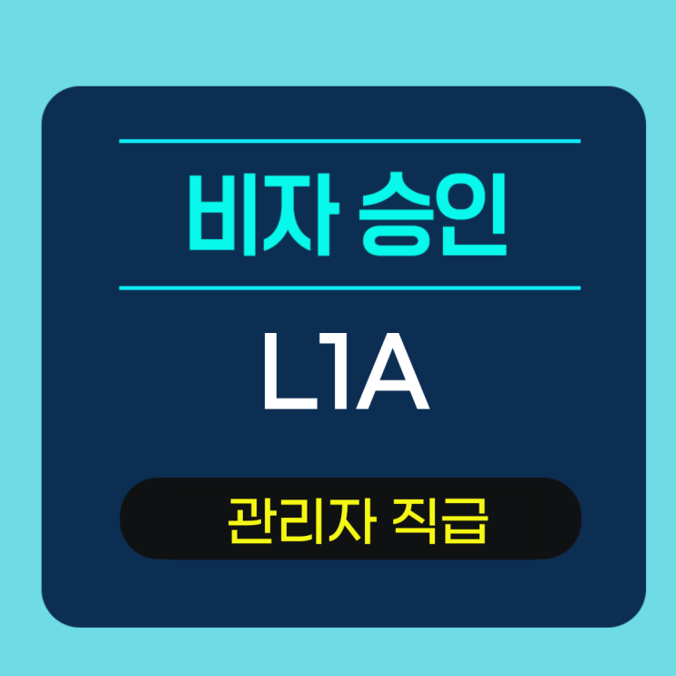  미국 비자 발급 관리자 L1A 비자 승인
