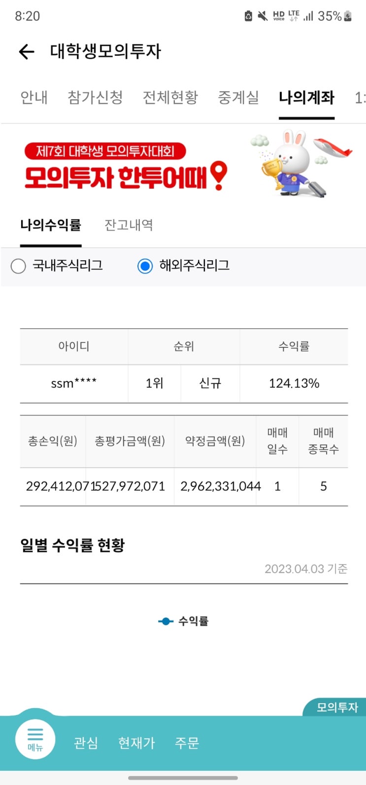  한국투자증권 모의투자대회