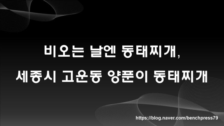  비오는 날엔 동태찌개, 세종시 고운동 양푼이 동태찌개