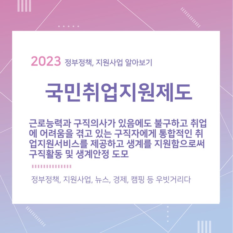 국민취업지원제도 지원대상 및 신청방법 국민취업지원제도 지원대상 및 신청방법