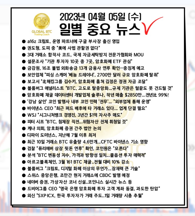  2023년 04월 05일 (수) 일별 중요 뉴스