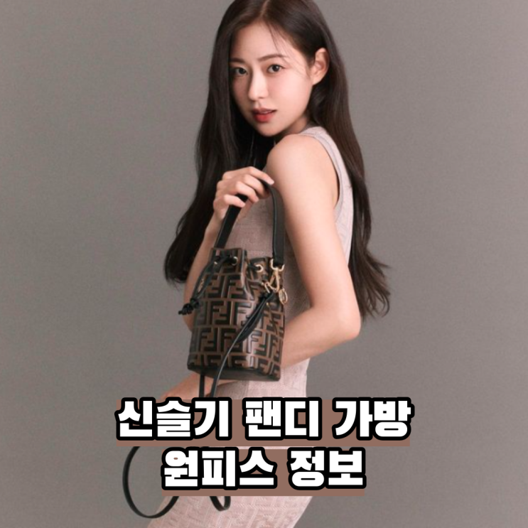  신슬기 화보 속 버킷백 스타일 팬디가방 끈나시 원피스 정보