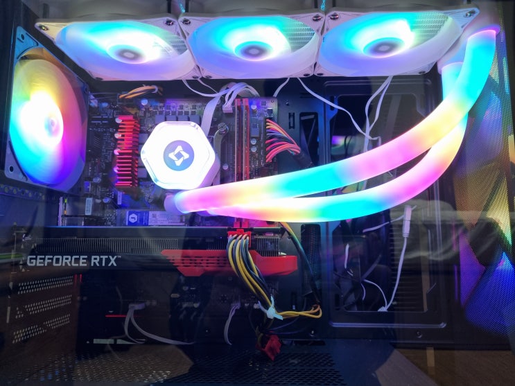  이엠텍 레드빗 360 ARGB XT 화이트 CPU 수냉쿨러 장착 후기