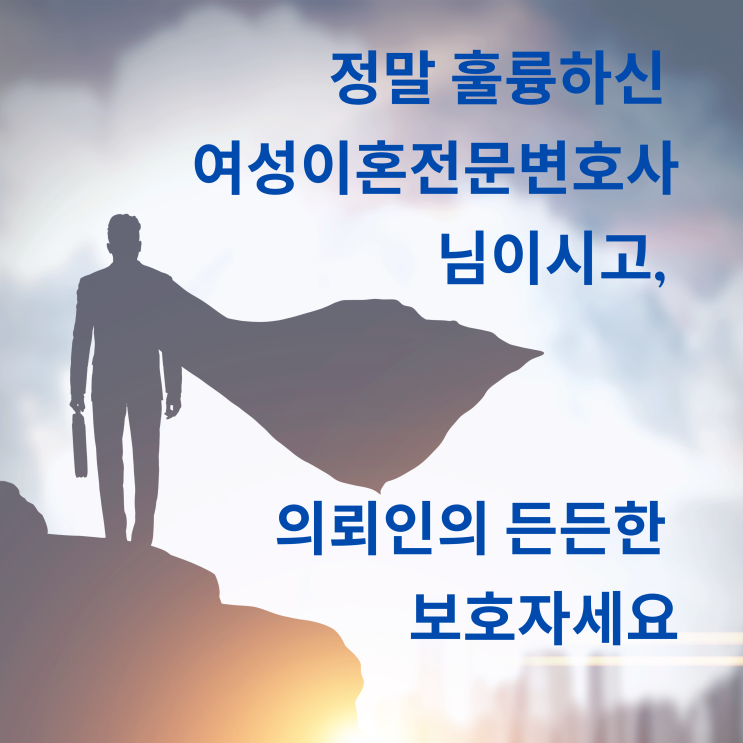  [대전이혼전문변호사] 정말 훌륭하신 여성이혼 전문변호사님이시고, 의뢰인의 든든한 보호자세요