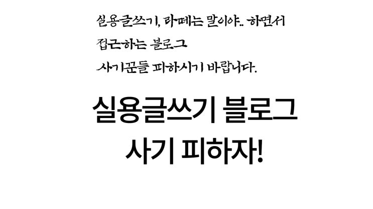  실용글쓰기 는 블로그 사기꾼들이 많다?