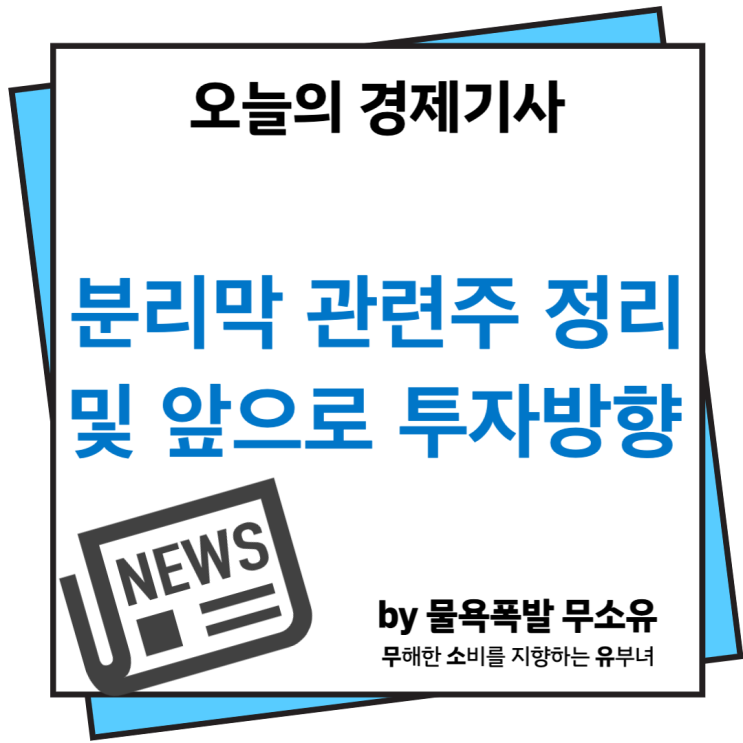 분리막 관련주와 관련 급등 현상에서 투자방향과 공부방향을 생각해봤습니다.