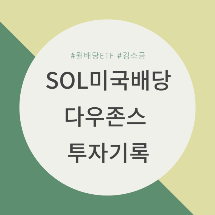 Sol 미국배당 다우존스 투자기록(ft.월분배금 현황/월배당 ETF/아이 주식계좌)