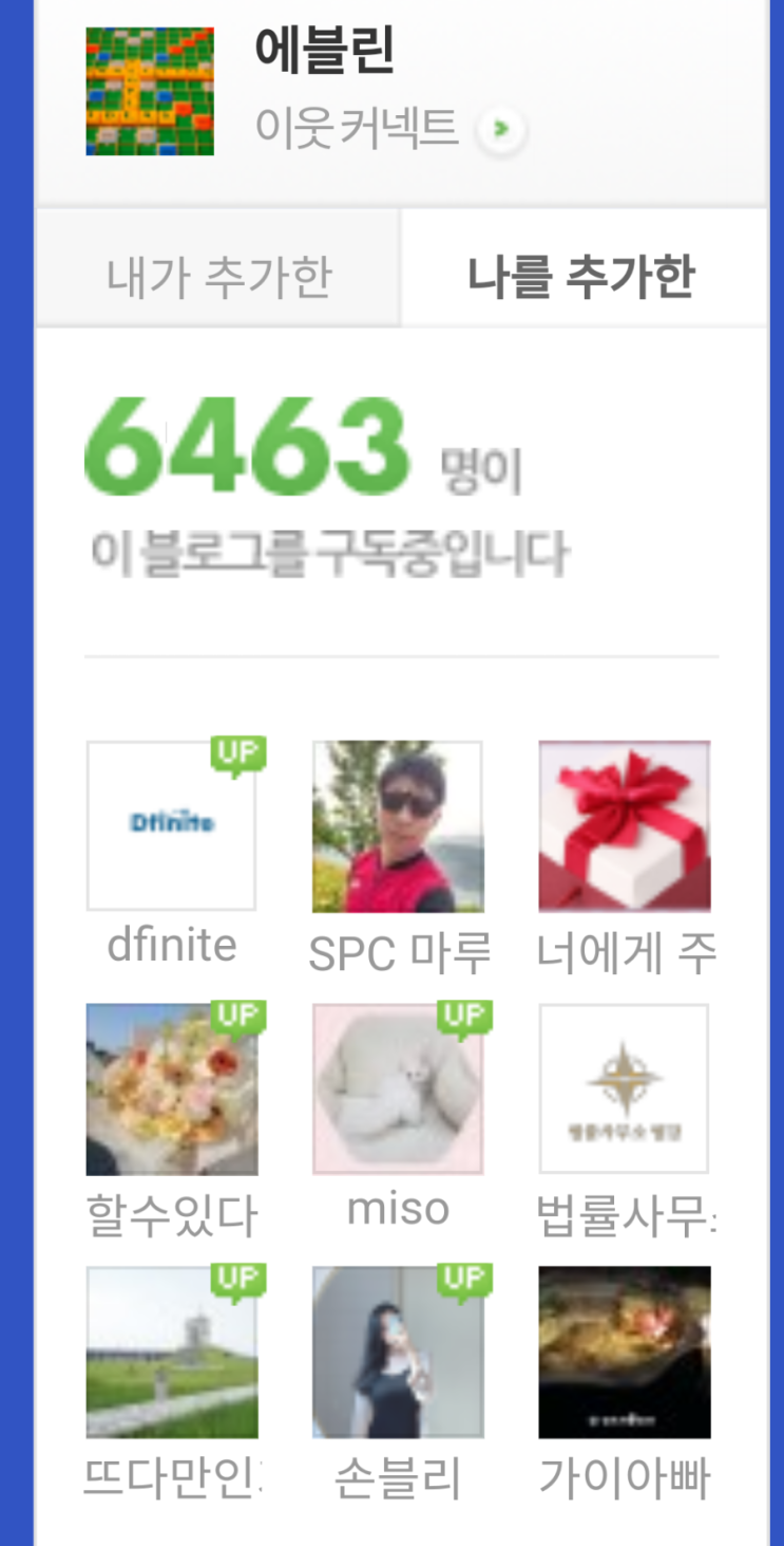  6000명이나 되는 이웃중에 글은 별로 안 읽으시는 잇님들