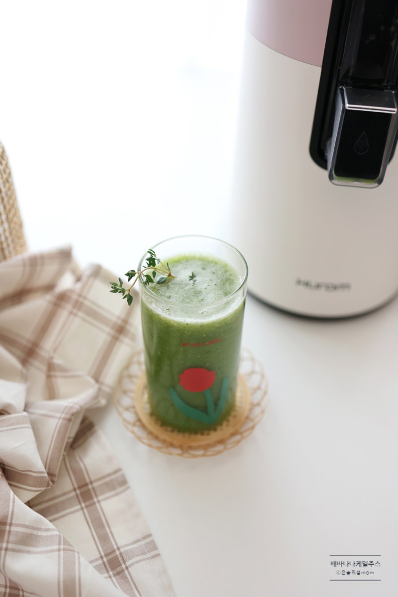 배바나나 케일 주스 여름 건강 주스 만들기 투톤 주스 휴롬 H400
