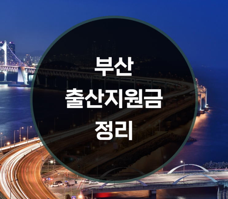  부산 출산지원금 확인해보기