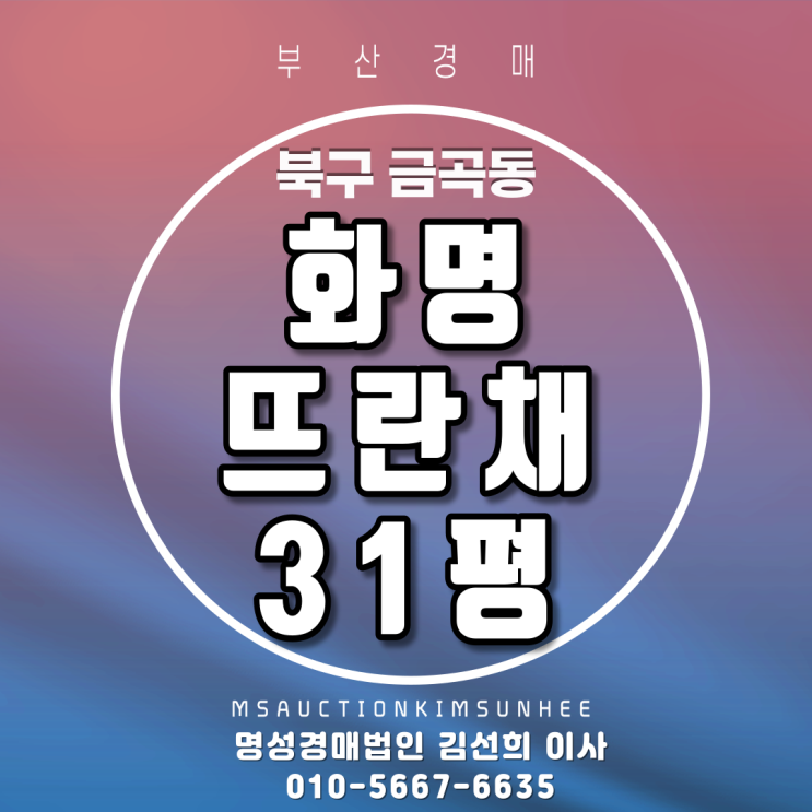  북구 금곡동 화명뜨란채 31평 탑층형 다락방 3차 경매 초,중,고 인접 아파트