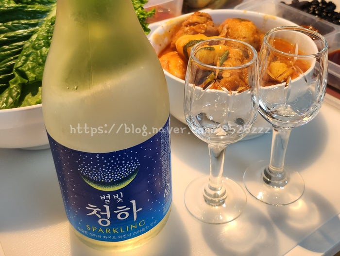 [23.04.07]요즘 푹 빠져버린 별빛 청하스파클링(처음처럼 꿀주 처음처럼 빠삐코 닭볶음탕)