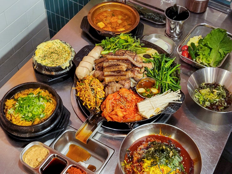  꿀맛이었던 목포 고깃집 심돈 모듬한판구이 구성과 가격