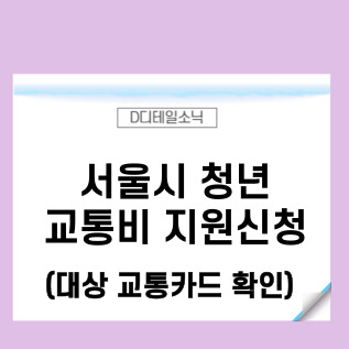 서울시 청년 교통비 지원 신청과 지급절차(교통카드 마일리지)